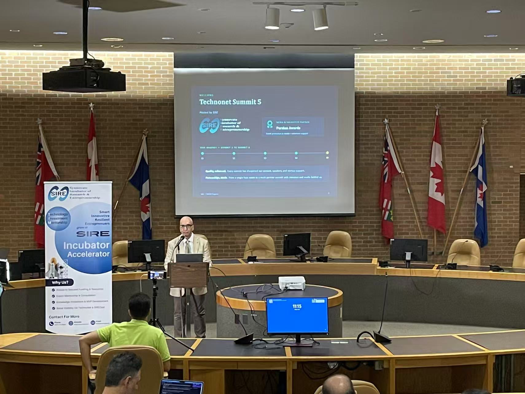 TechnoNet Summit 5 presentation at the event venue